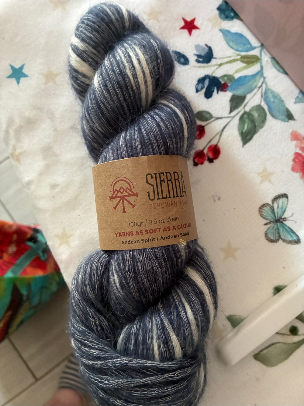 Sierra Peruvian Yarn Skein in indigo and ivory